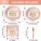 96Pcs 65th Birthday Party Plates and Napkins for 65 Year Old Birthday Party Supplies Rose Gold Paper Dessert Plates 65th Birthday Tableware Set for Men Women 24 Guests Party Decorations